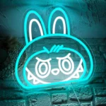 Labubu Cartoon Lab Neon RGB Edge Lit Niebieski Znak LED