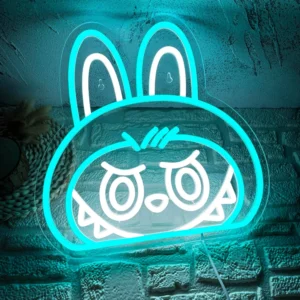 Labubu Cartoon Lab Neon RGB Edge Lit Niebieski Znak LED