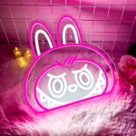 Labubu Cartoon Lab Neon RGB Edge Lit Różowy Znak LED 1