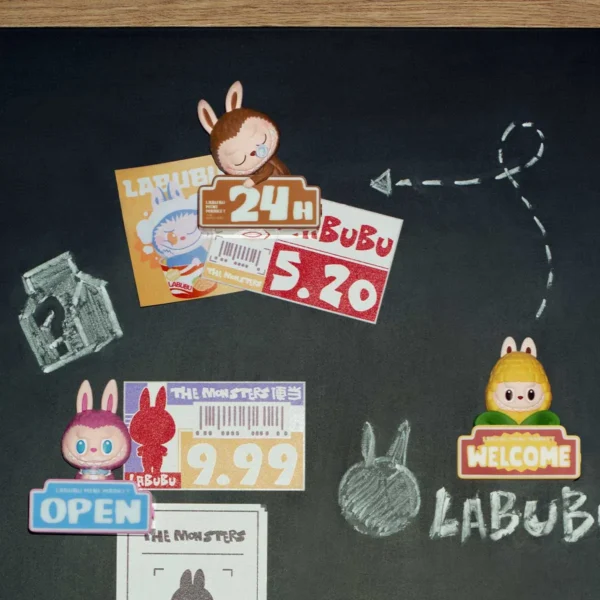 Labubu The Monsters Wacky Mart magnesy na lodówkę 6 szt. pudełko niespodzianek 4